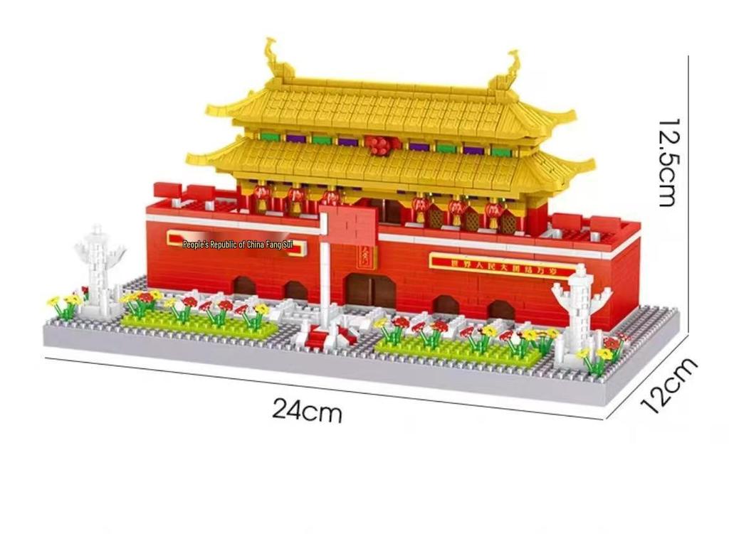Lego-Compatible Taohuatan Guanghan Palace Building Blocks - Challenging Micro-Particle Set for Girls