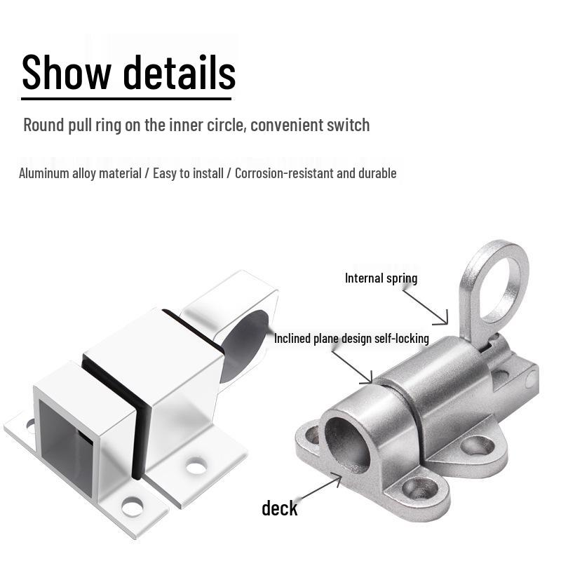 Automatisk fjäderbelastad bultlås för dörr och fönster i aluminiumlegering