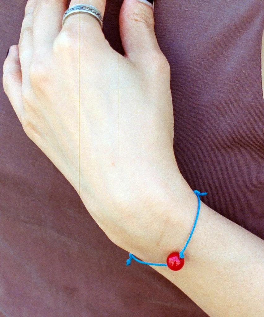 Ourpierre Red Ball Rope Bracelet