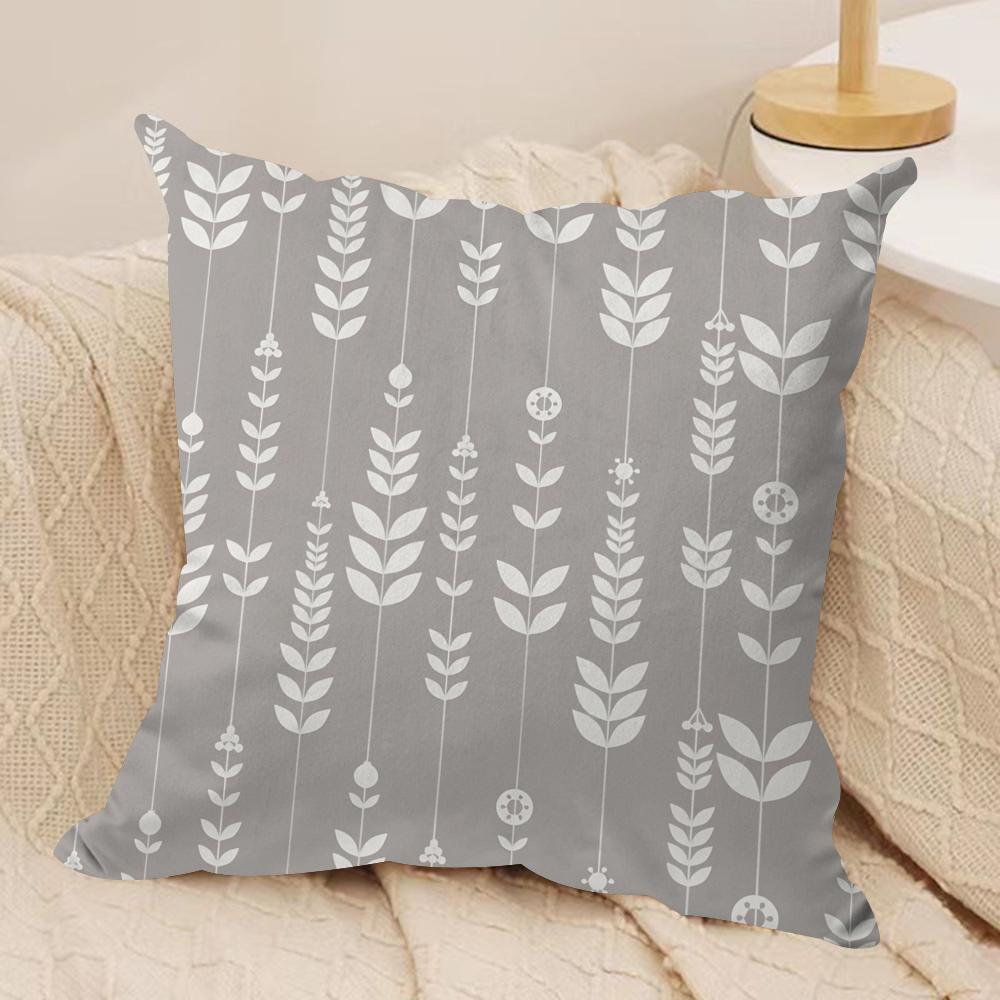 Gray Nordic Geometry Cushion Cover Soft Plush Fabric DoubleSided Printed Cushion Covers for All Seasons Modern HomeDecor Gift