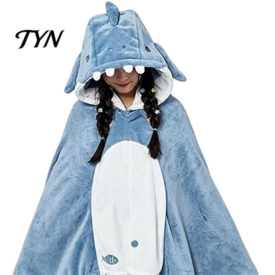 Tragbare Decke Hoodie Tier Hoodie, Übergröße Fleece Sweatshirt für Erwachsene, Thematische Nachtwäsche, Halloween Cosplay Kostüm Plüsch Kapuzen Umhang Schal