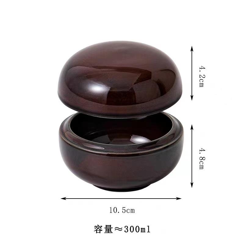 Solid Color Spherical Ceramic Bowl with Lid Dry Ice Sashimi Bowl Dessert Bowl Soup Bowls Molecular Cuisine Specialty Tableware
