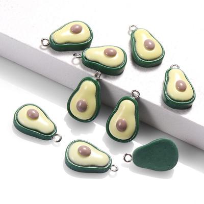 20Pcs Mini Imitation Avocado Pendants for DIY Accessories Earrings Necklaces Making Jewelry Supplies.
