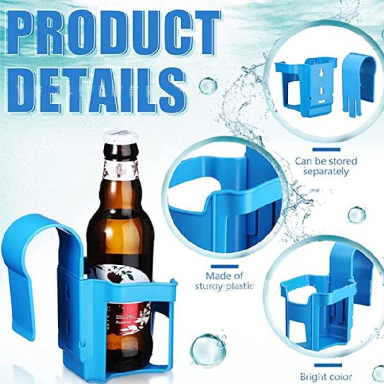 Cup Holder for Poolside Hanging Hook Drink Storage Shelf Rack for Top Round Rail