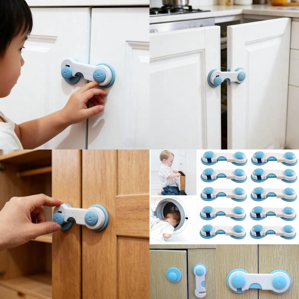 Serrure de sécurité pour bébé pour tiroirs et réfrigérateur Dispositif de verrouillage à l'épreuve des enfants pour la maison Sécurité enfant