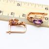 Purple Gold Inlaid Amethyst Plated Rose Gold Foreign Style Personality Hong Kong Style Temperament Ear Jewelry