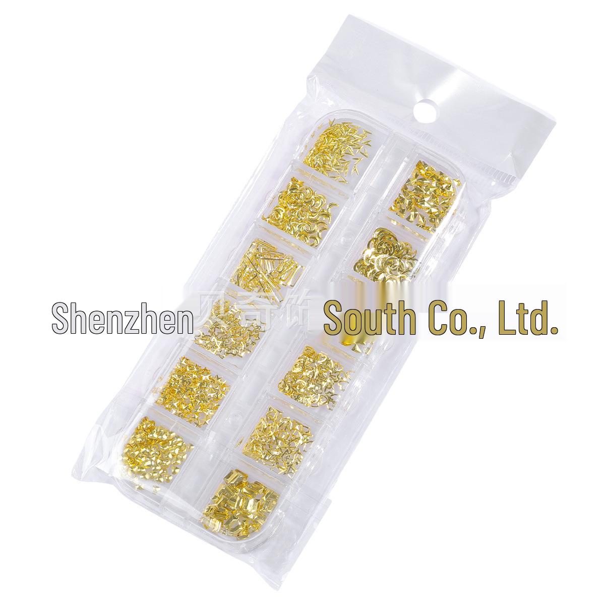 

Metal Rivet Nail Art Stickers: Geometric Hearts, Moons & Stars Decorations