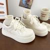 Fashion 2025 Spring Chunky Platform Sneakers for Women Retro Style Thick-Sole Casual Shoes Versatile White Sneakers Ins Trendy Must-Have