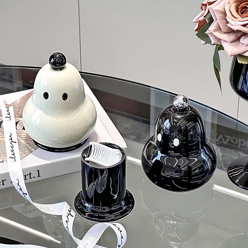 Thickened Plastic Toothpick Box Household Coffee Table Cotton Signature Box Creative and Cute Pear Shaped Toothpick Tube