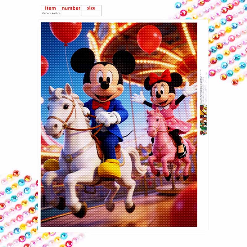 Disney Diamond Art Painting Kit 5D Diamond Carousel Paint Art Diamond Home Wall Decor