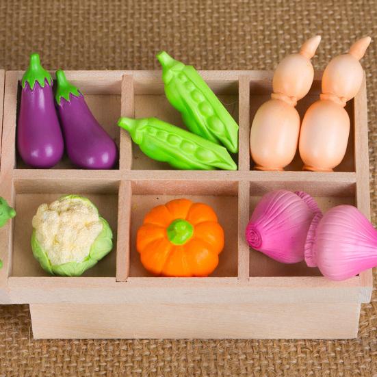 Mini Figurines de Légumes en Résine Minuscules Figurines de Légumes Artificiels Tomates Carottes Aubergines Faux Réalistes Décoration pour Loisirs Créatifs DIY Garniture de Gâteau