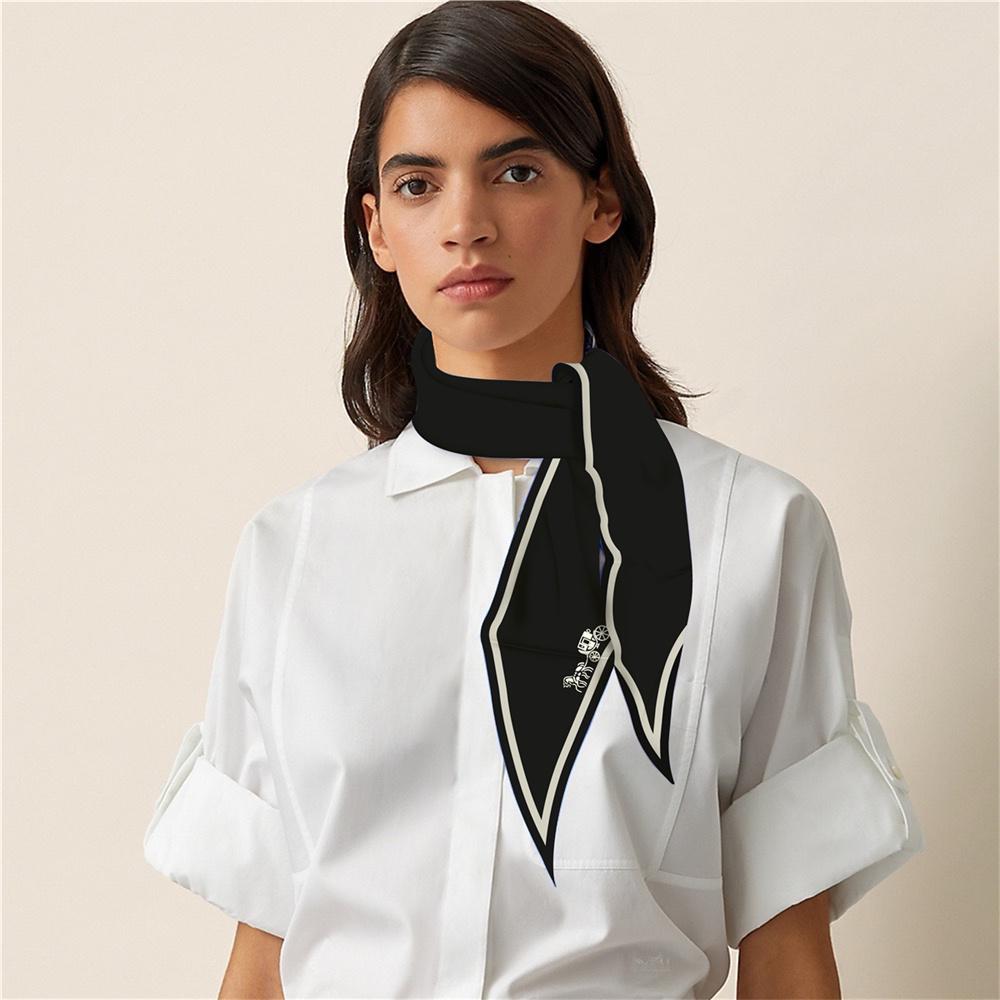 Simple Style Women's Scarf Luxury Brand Solid Color Diamond Silk Scarf Fashion Decorative Neckerchief Ladies Neck Scarf Shawl