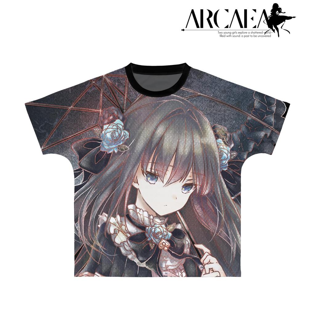 Arcaea Conflict Ani Art aqua label Full Graphic T-shirt Unisex S size