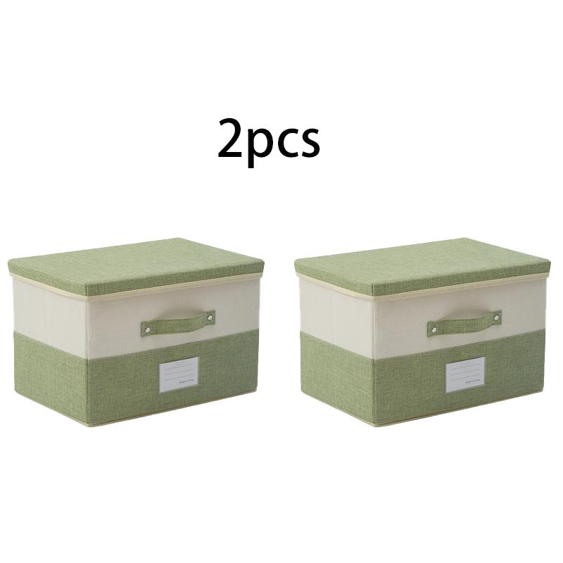 

2pcs new cationic storage box new cotton and linen portable world cover storage box sweater sorting box storage box