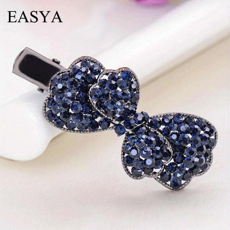 

Европейский и американский тренд Веер Новый поступление Стразы Женская заколка-бант Модные сверкающие аксессуары для волос синий