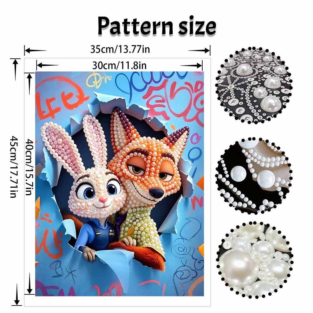 Disney DIY Pearl Painting Judy and Nick Decorative Painting Creative Ornaments Friends Gifts Desktop Furnishings Home Decoration