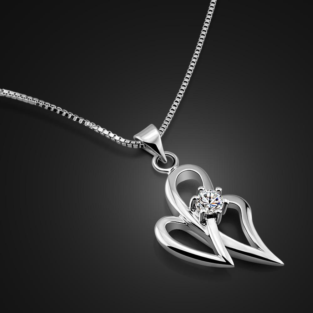 

Geometric Inlaid Zircon Heart Pendant Necklace Women S Short Box Collarbone Chain Jewelry 43cm