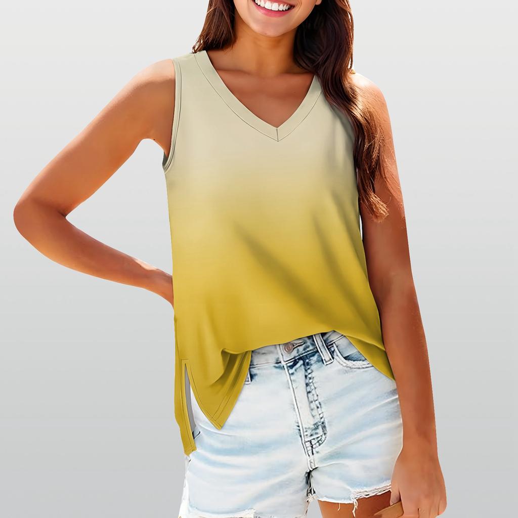 Dámské dívčí tílko jednobarevné ležérní top tílka pro ženy volný střih topy bez rukávů splývavé