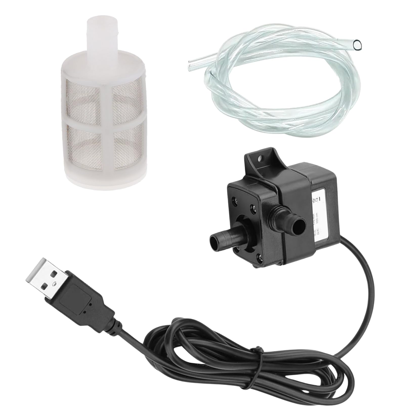 

PLEAVIT Submersible Pump for Small Aquariums, 12V, 3m Head, USB Powered, Diaphragm Pump Filter, Hose Included