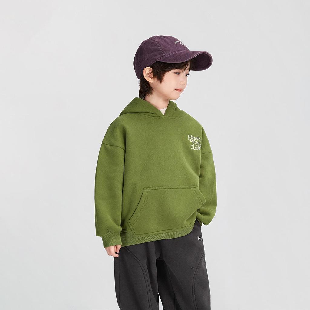 Winter Boys' Fleece Hooded Sweatshirt for Kids - Thickened, One-Piece Design