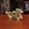 Solid Brass Chinese Zodiac Dragon Statue - Desktop Ornament for Home Office, Retro Feng Shui Crafts & New Year Gifts