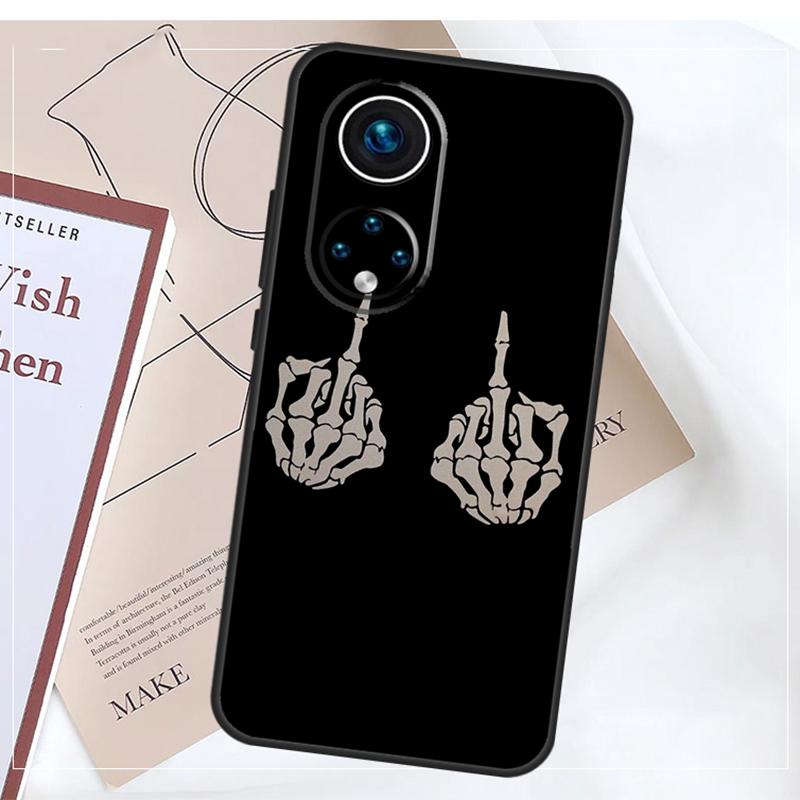Skeleton Middle Finger For Honor 90 Lite 50 70 Magic 6 5 Pro Case For Honor X9b X8b X7a X6a X9 X7 X8 X8a X9a Cover