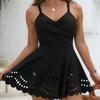 Women's Swimsuit Black Sexy Skirt One-piece Swimsuit Hollow Backless Swimsuit Bikini Beachwear