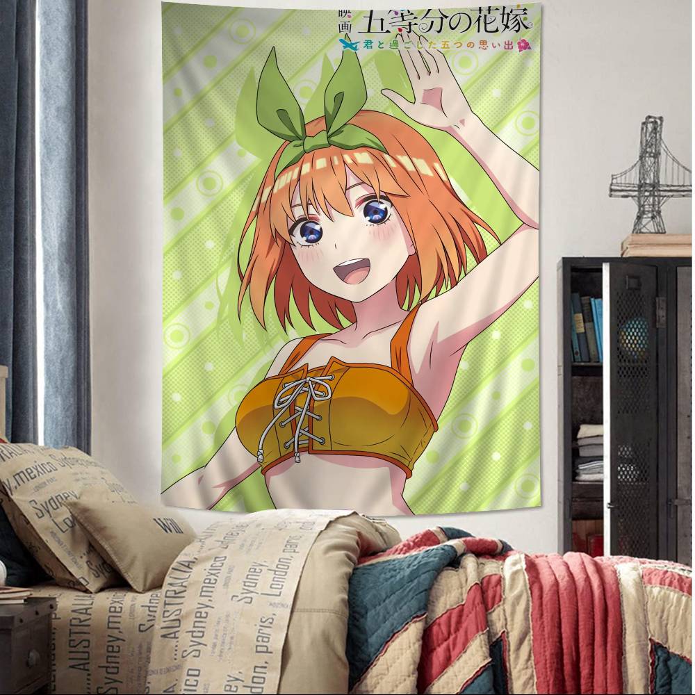 The Anime Quintessential Quintuplets Colorful Tapestry Wall Hanging Hippie Flower Wall Carpets Dorm Decor Japanese Tapestry