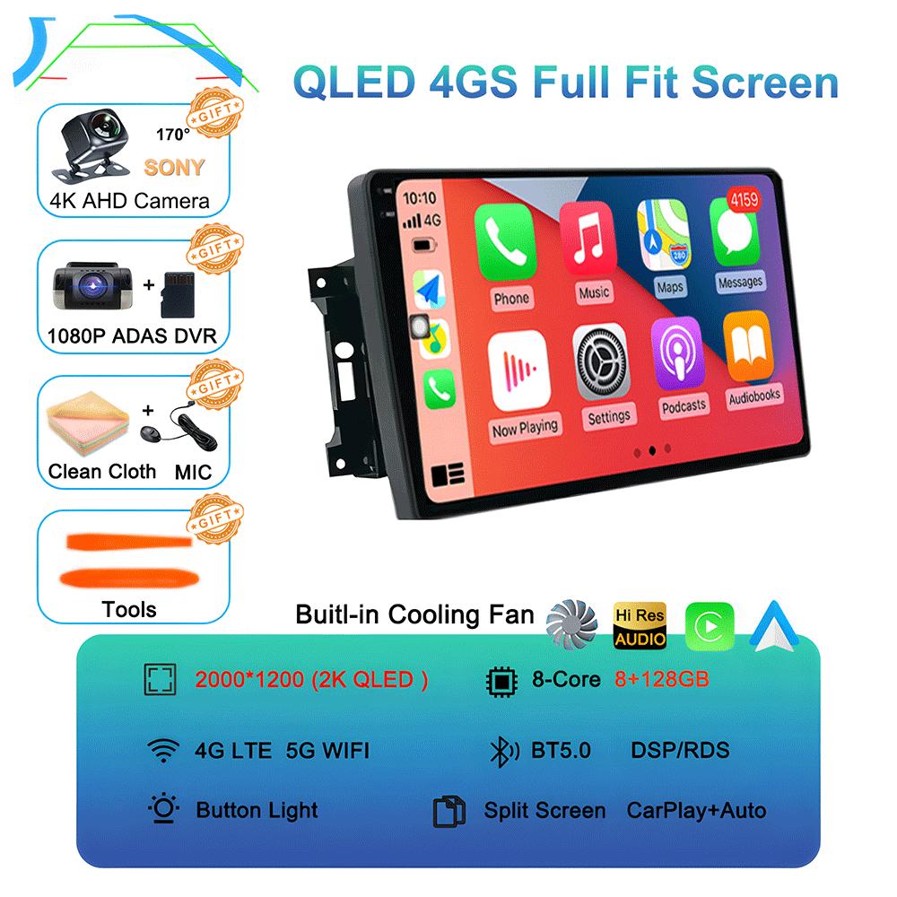 Android 14 Car Radio QLED GPS Navigation Multimedia Player For Jeep Compass/Commander/Grand Cherokee/Wrangler/Liberty AutoRadio