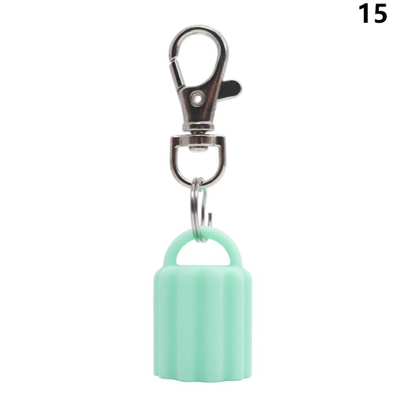 High Quality Practical Silicone Keychain Cap Portable Durable Holder Keychain Compatible For Lip Balm Lipstick Storage Cap
