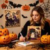 3d Faux Pearl Mosaic Art for Adults Halloween Kit, Cute Ghost Skeleton Painting Beginner Friendly Stress Relief Craft DIY 3D Kit Adults, Fall