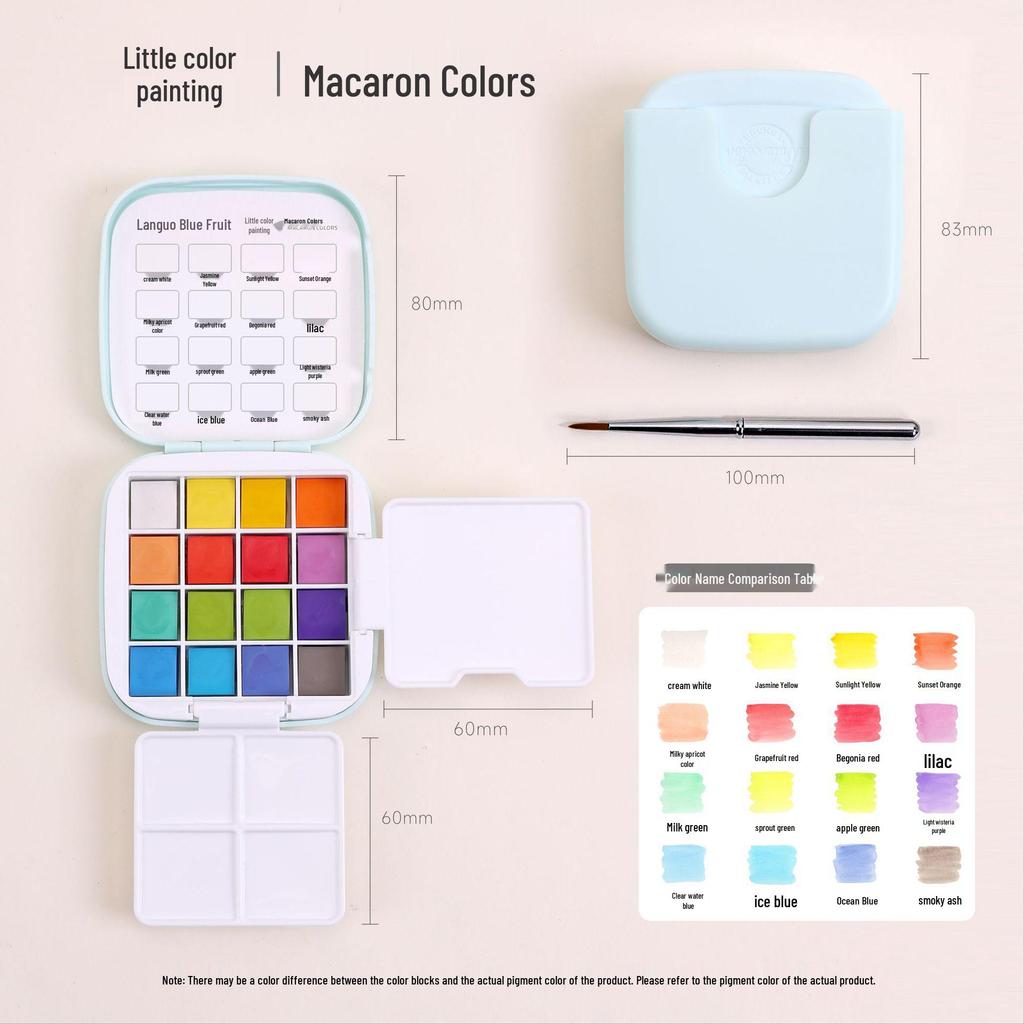 Lan Guo S618 Solid Watercolor Mini Palette - Rich Colors, Beginner-Friendly, Portable Painting Set