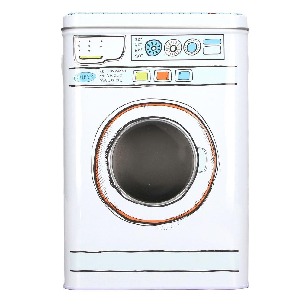 1pcs White Color Laundry Detergent Container Decorative Storage Tin Household Storage