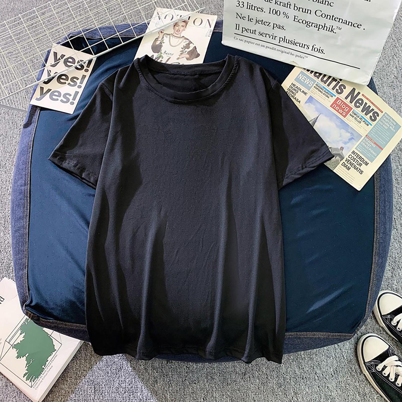 

Женская сексуальная модная футболка, повседневные летние однотонные топы с короткими рукавами L