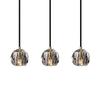Okuchodo Ice Block Clear Glass Cube Pendant Light, 3-Light Crystal Glass Hanging Light, No Installation Required, LED Compatible, Adjustable Cord,