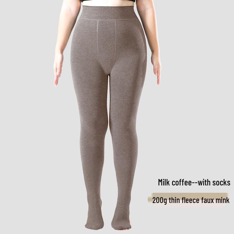Women's Plus Size Warm Autumn/Winter Leggings: Velvet-Lined, Cotton, No Drooping, Fits Up To 200 Jin