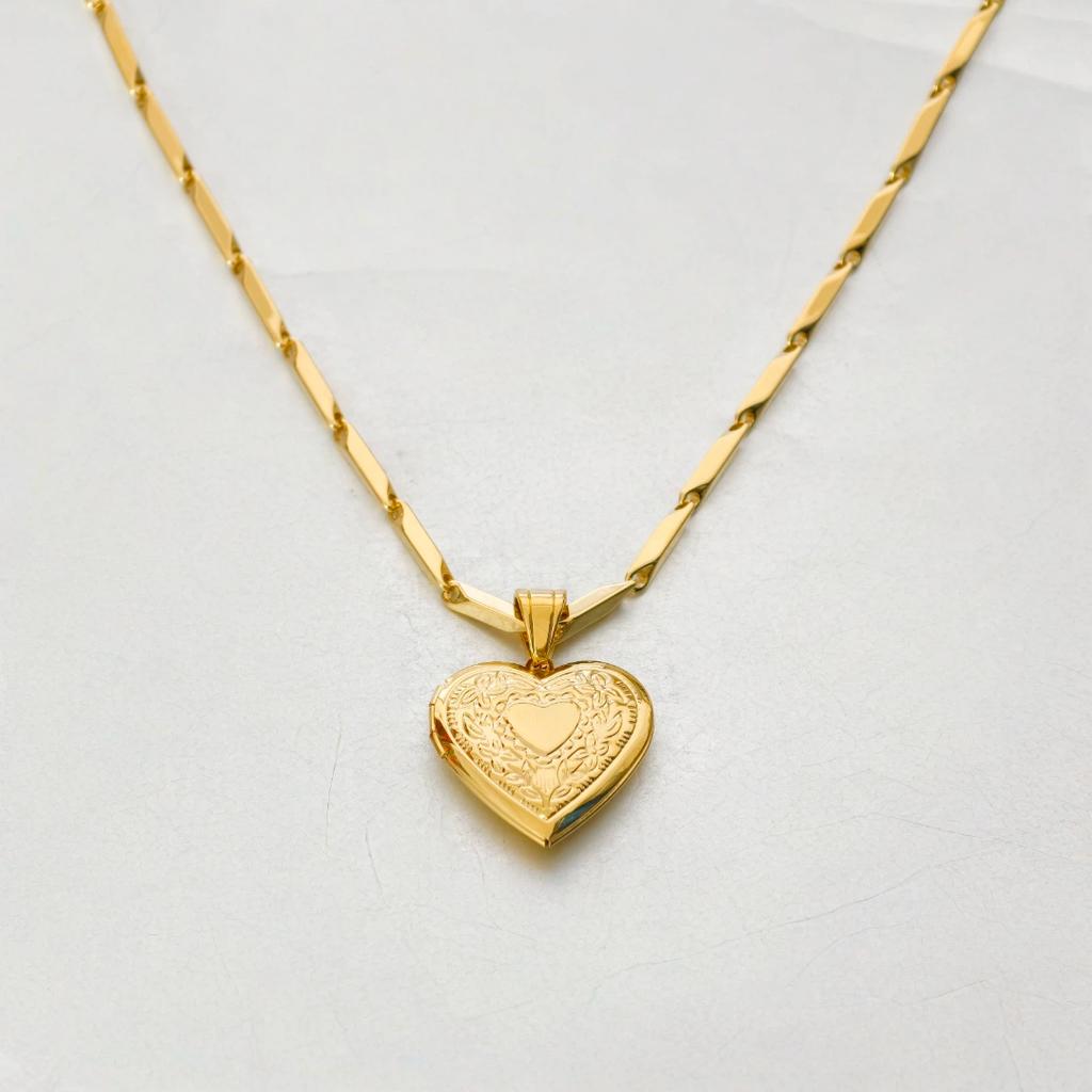 Romantic Heart Locket Pendants Female Gold Silver Color Stainless Steel Memorial Necklace For Women Jewelry Valentine Gift