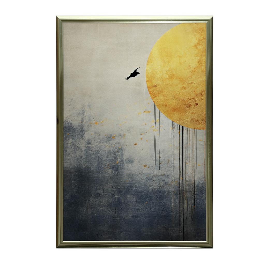 Abstract World of the Raven Abstract World of the Raven, 40X50 Cm, Gold Aluminum Frame, 230 Gsm Matte Paper