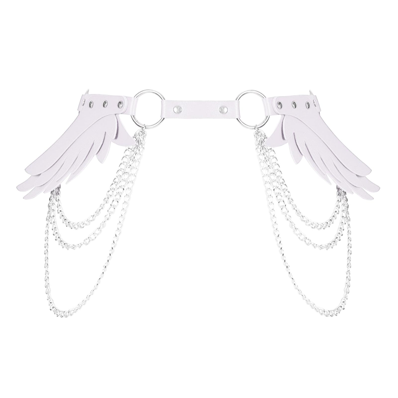 

Полиуретановые поясные ремни в стиле Y2k с крыльями ангела, тонкий регулируемый поясной ремень, универсальный женский пояс для платьев, юбок, пальто белый