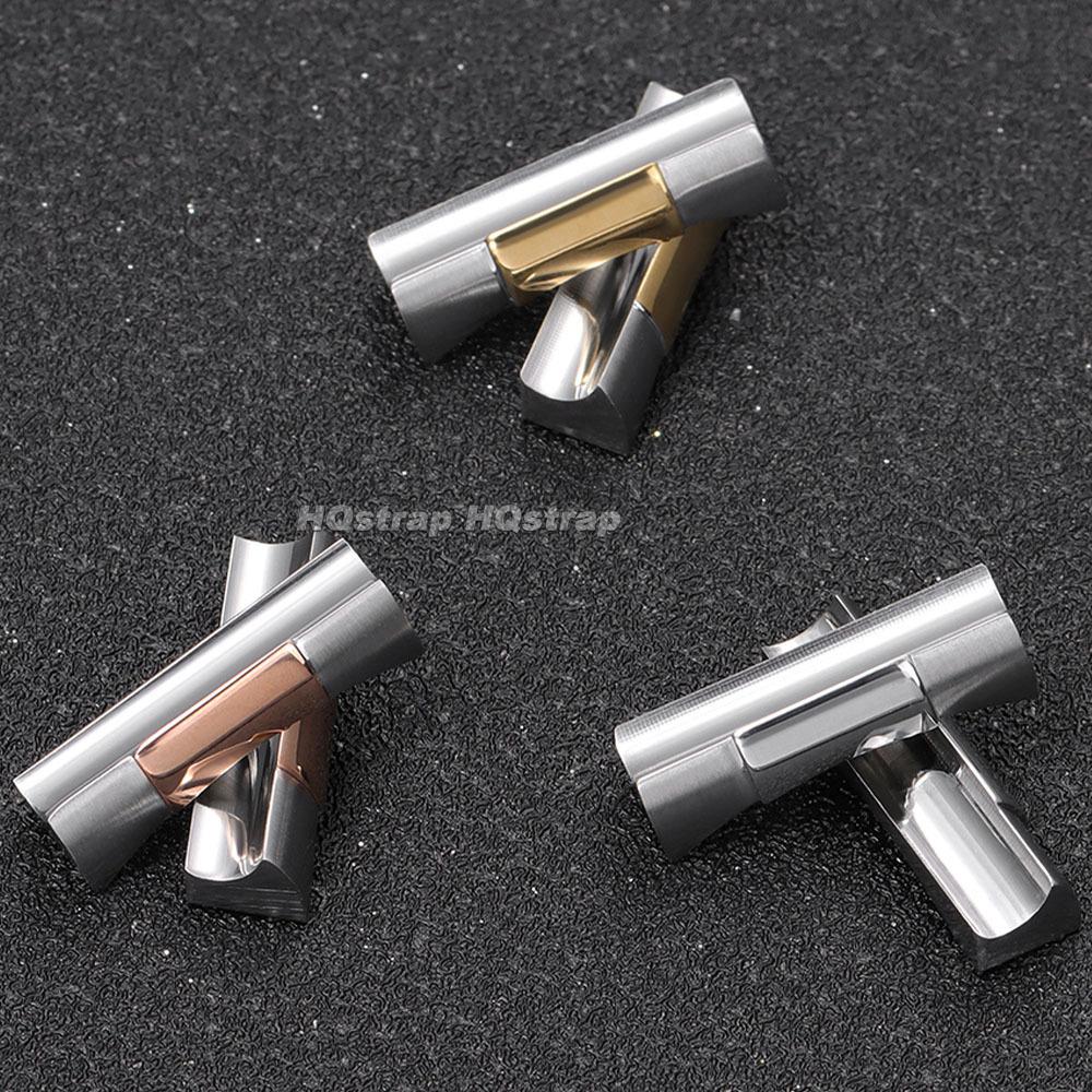 20mm 21mm Massives gebogenes Endstück für Rolex Submariner Uhrenarmband für Wassergeister für Daytona Gummiarmband Nahtlose Verbindung 2 Stück