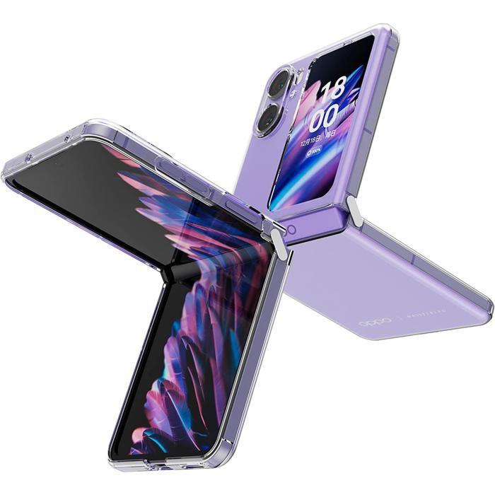 Coque et tour de cou pour Oppo Find N2 FLIP - TPU Souple Transparent Cordon Noir réglable Phonillico®