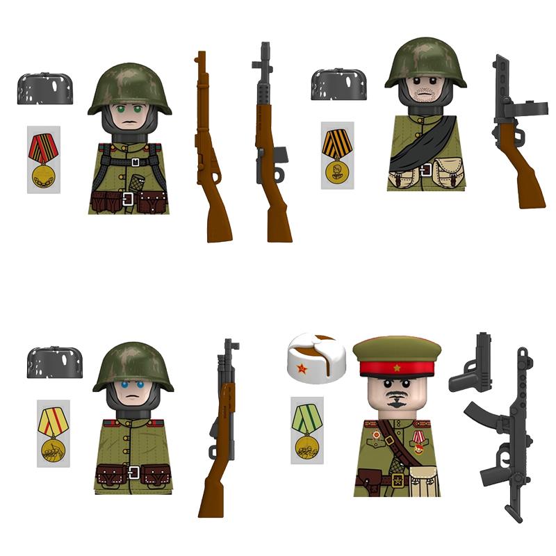 Military Soldier Figure Building Blocks British US French Army Weapons 101 Airborne Division Officer Infantry M1 Toys Gifts D126