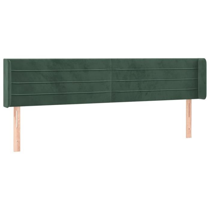 VidaXL Headboard with Ears Dark Green 203x16x78-88 Cm Velvet3118977
