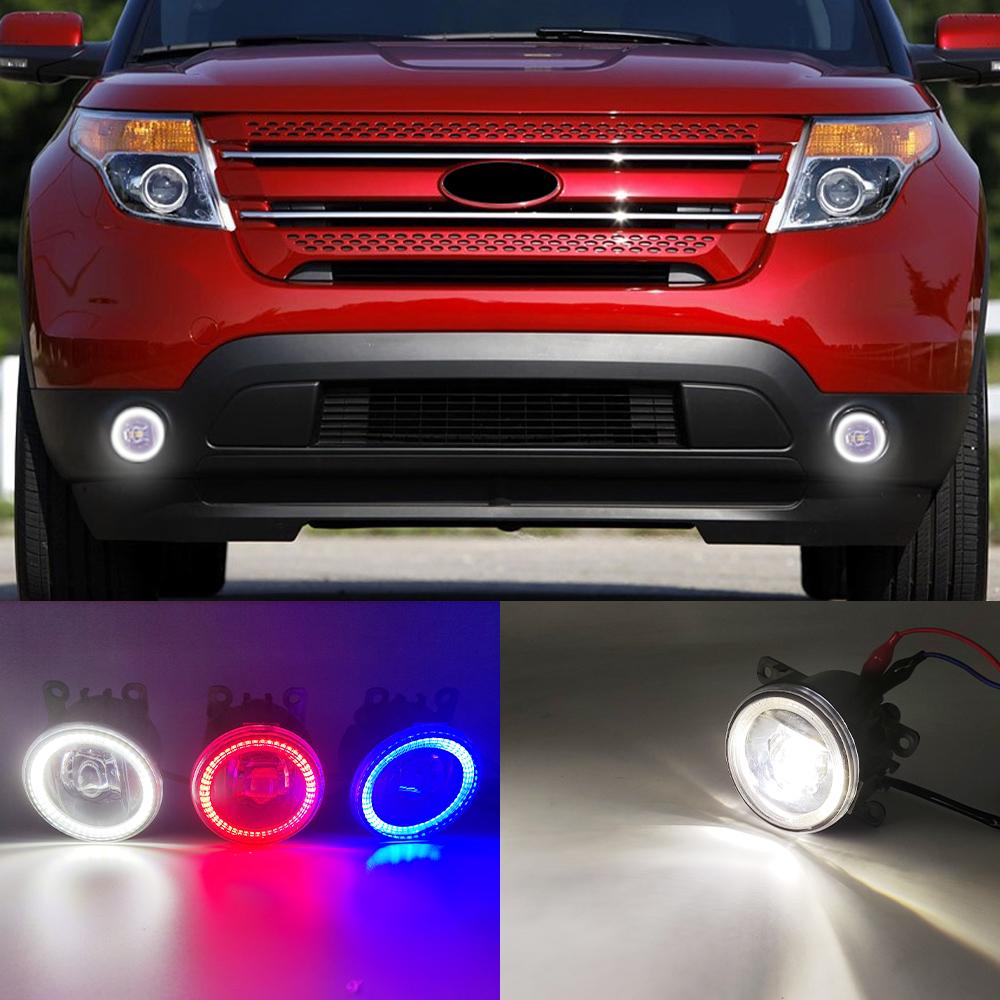 2× LED DRL Fog Light Angel Eye Daytime Running Lamp For Ford Explorer 2011-2015 2× LED DRL Fog Light Angel Eye Daytime Running Lamp For Ford Explorer 2011-2015