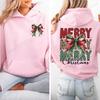 Coquette Christmas Casual Women's Hoodies Leopard Merry Christmas Print Sweatshirts Fleece Warm Pullovers Autumn Streetwear
