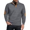 Men's Stand Up Collar Sweatshirt With Patchwork Casual Design