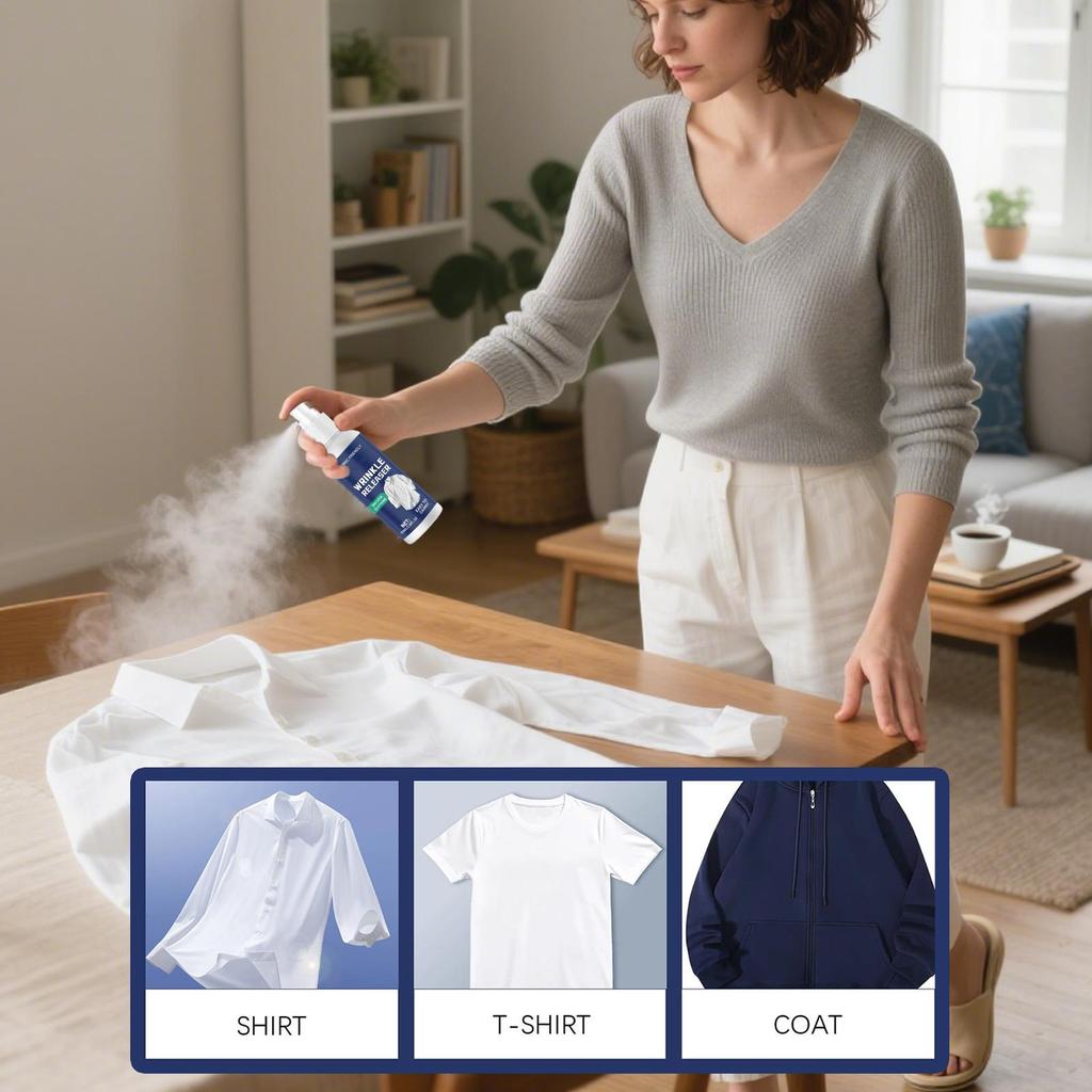 Spray Rilascia Rughe 100ml Asciugatura Rapida Antistatico Spray per Stirare i Vestiti Formato da Viaggio Portatile Ausilio per la Stiratura Cura Facile dei Tessuti
