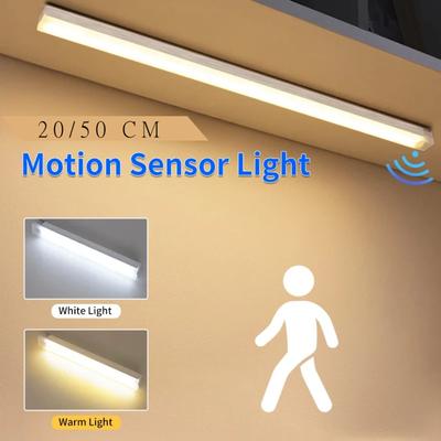 Hareket Sensörlü Işık Kablosuz Şarj Edilebilir LED Gece Lambası Dolap Dolap Lambası Mutfak Merdiven Arka Aydınlatma 20/50cm