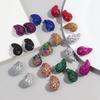 New Trendy Crystal Chunky Waterdrop Hoop Earrings Dupes for Women Chunky Colorful Dome Teardrop Stud Earrings Jewelry Gifts