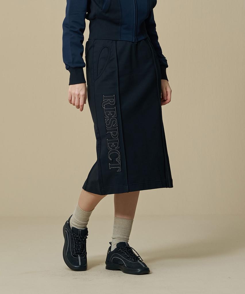 Bbc Earth W Embroidered Jersey Long Skirt_Black